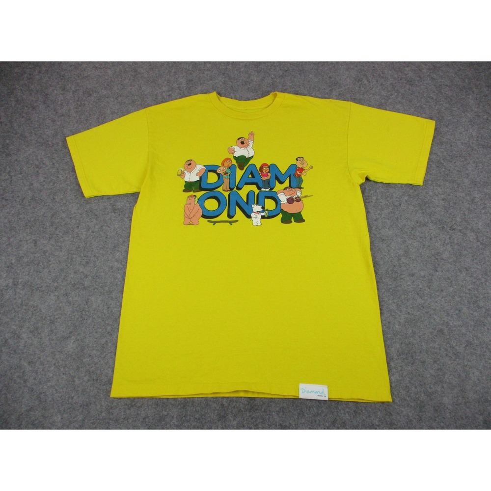 Diamond Supply Co Shirt Mens Medium Yellow Family Guy Graphic Street Wear